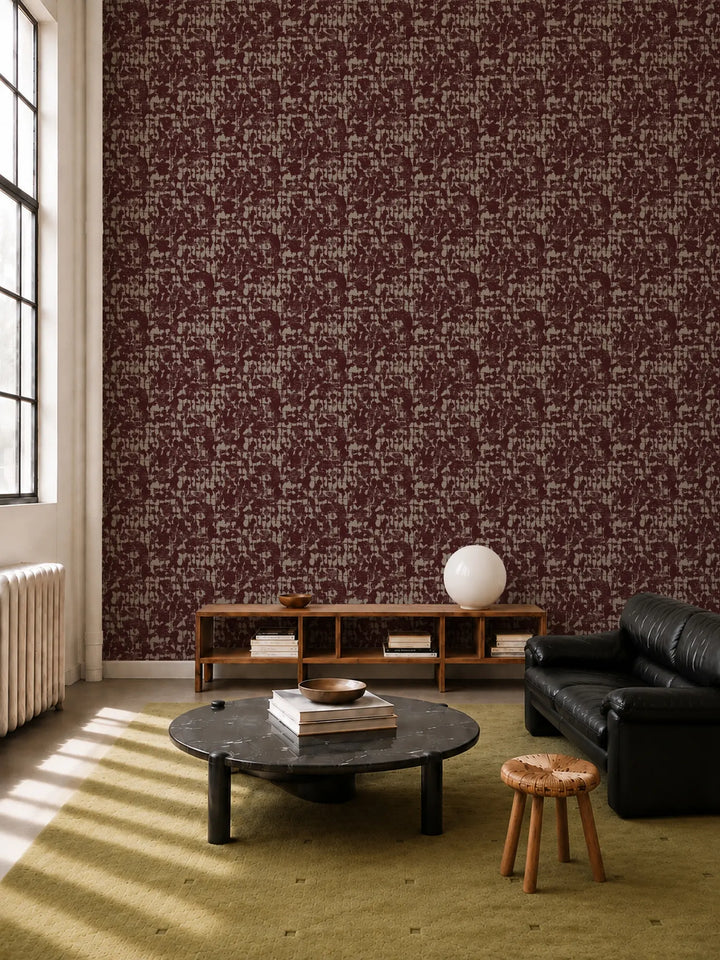 Broken Weave - Maroon Brown Wallpaper