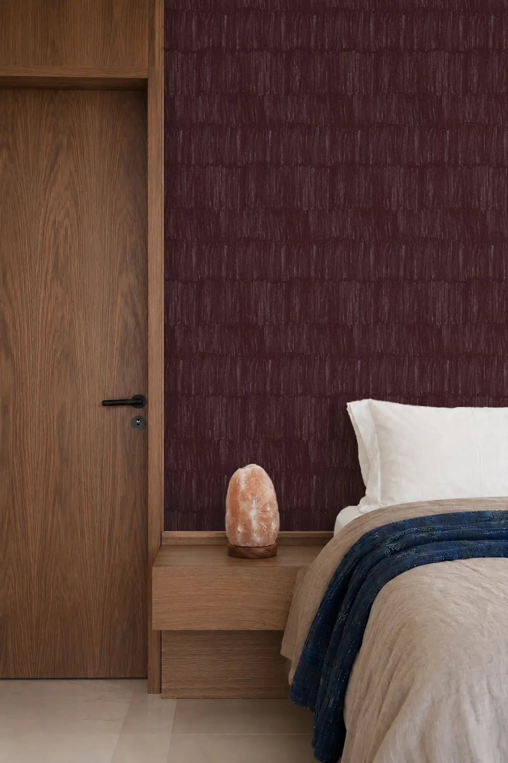 Brushstroke Veil - Maroon Brown Wallpaper