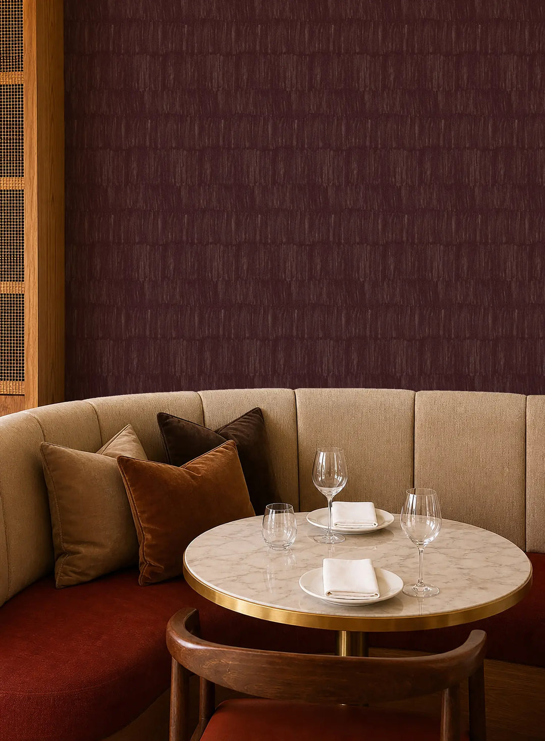 Brushstroke Veil - Maroon Brown Wallpaper