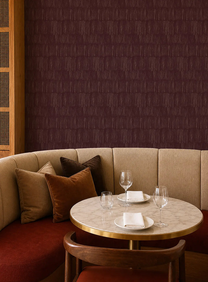 Brushstroke Veil - Maroon Brown Wallpaper