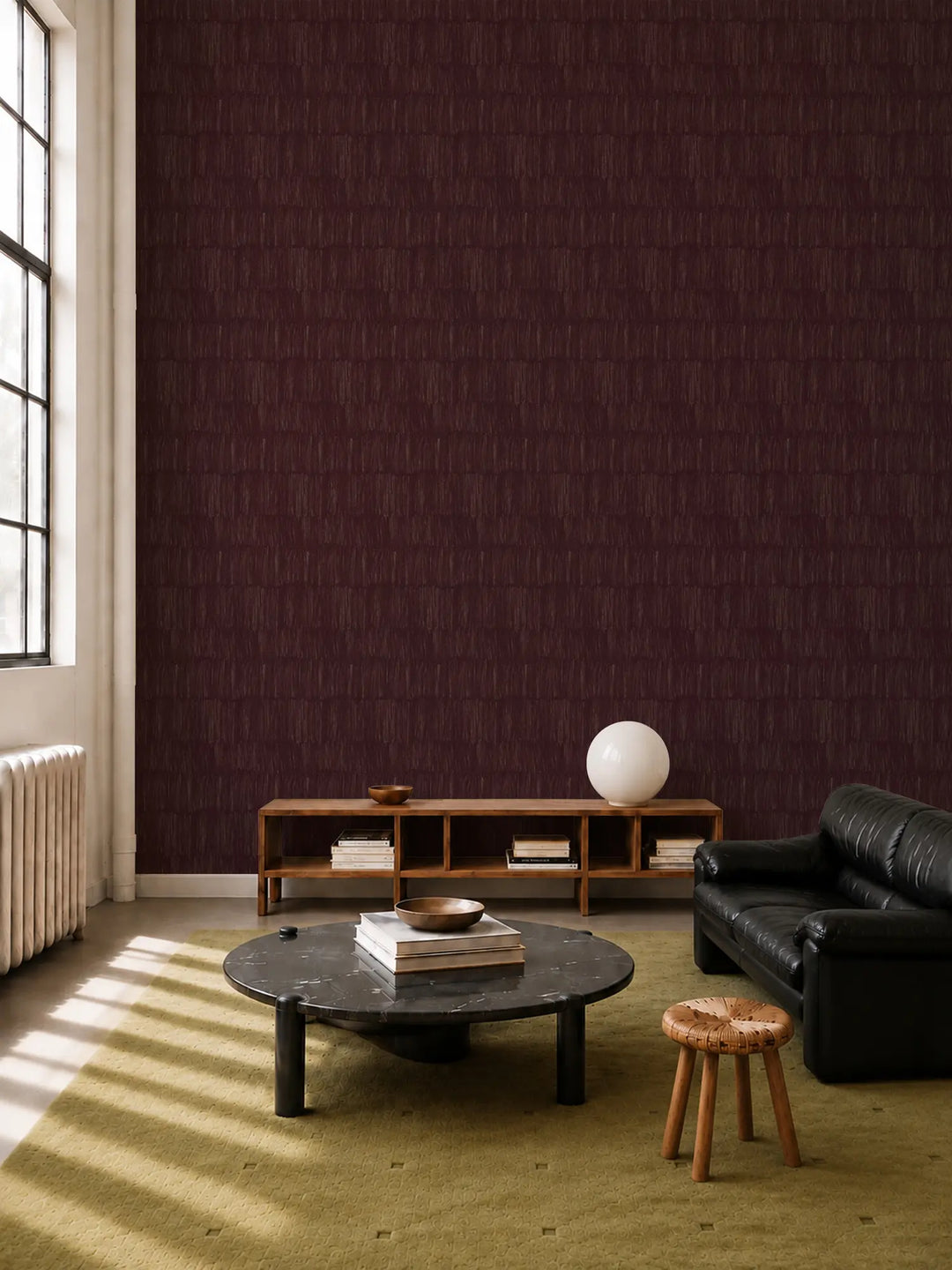 Brushstroke Veil - Maroon Brown Wallpaper