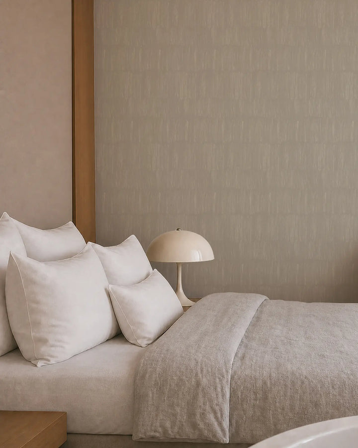 Brushstroke Veil - Off White Wallpaper