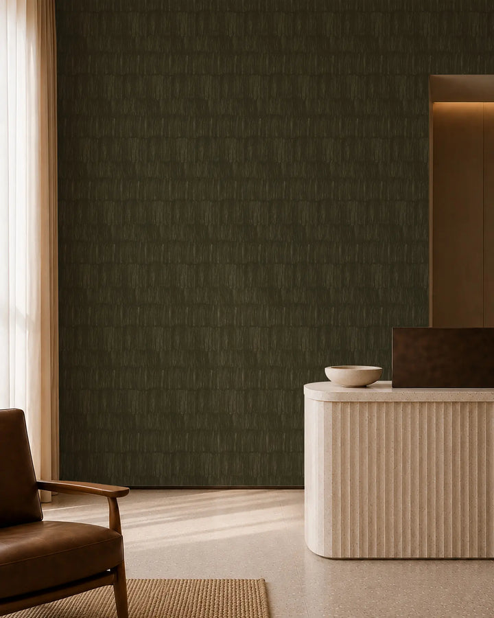 Brushstroke Veil - Olive Wallpaper