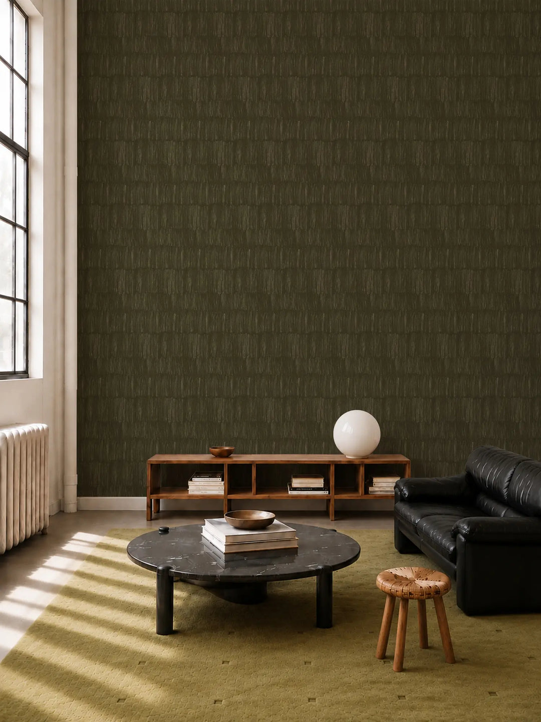 Brushstroke Veil - Olive Wallpaper