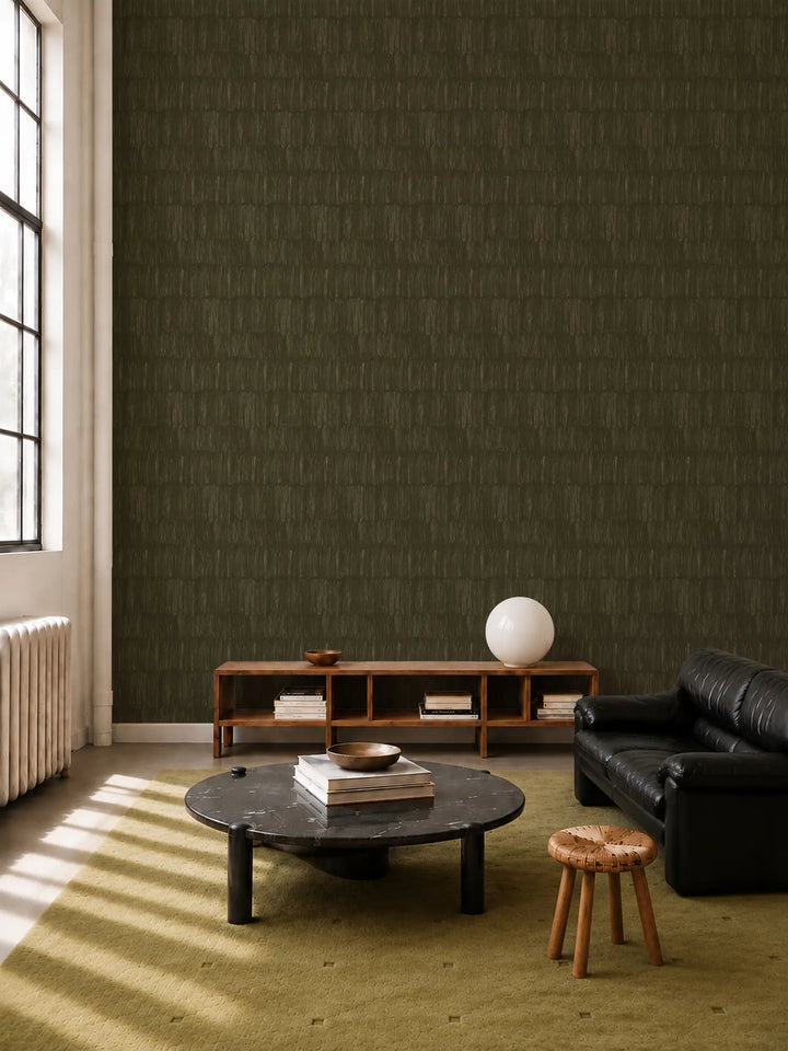 Brushstroke Veil - Olive Wallpaper