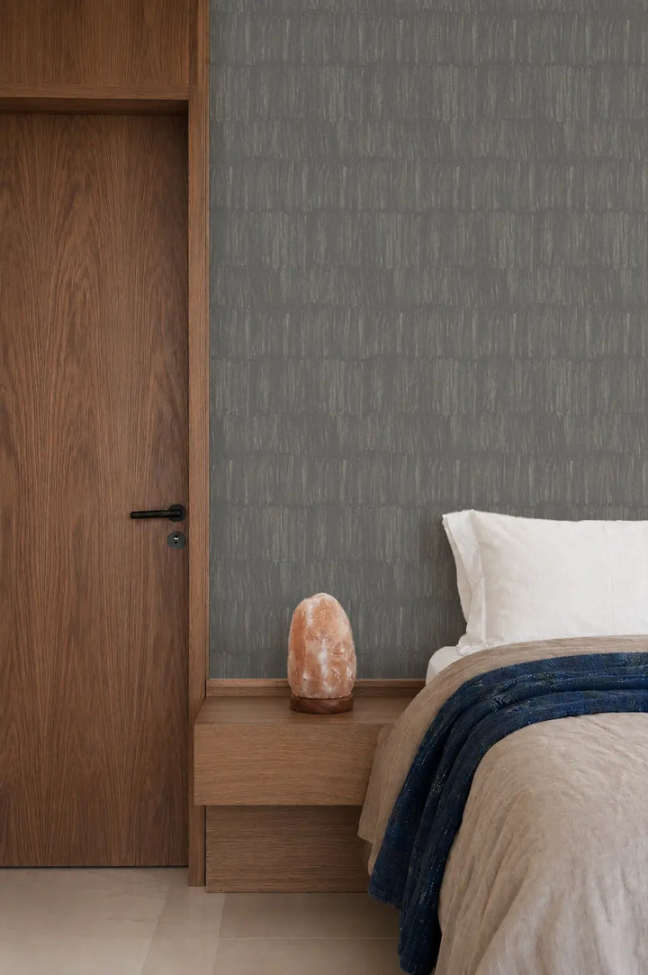 Brushstroke Veil - Stone Gray Wallpaper