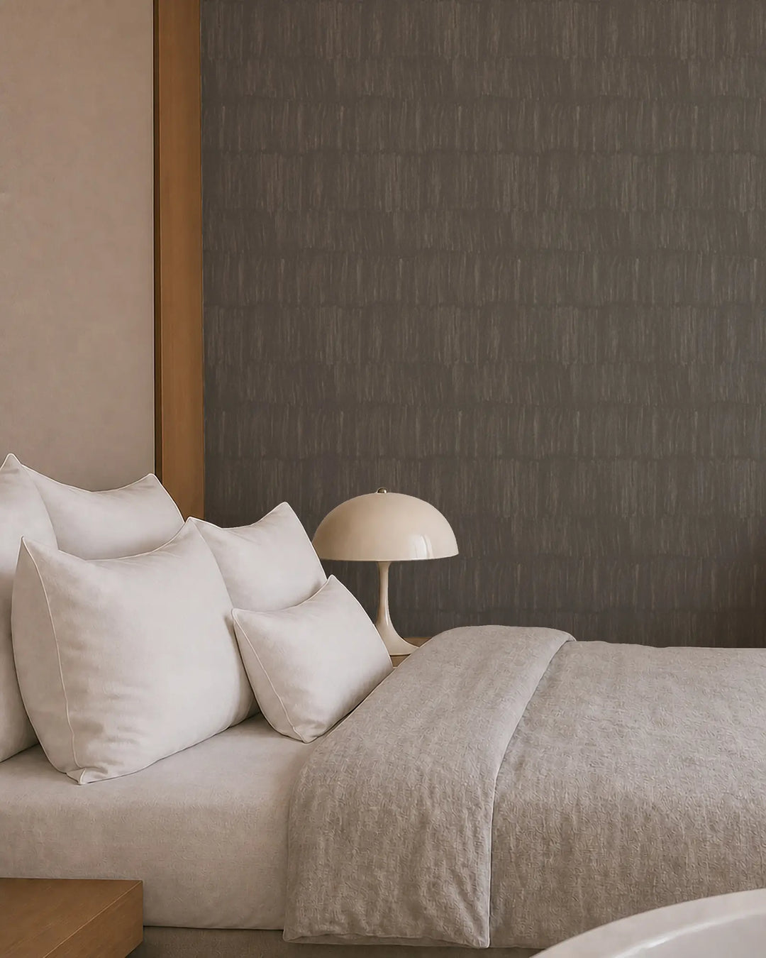 Brushstroke Veil - Stone Gray Wallpaper