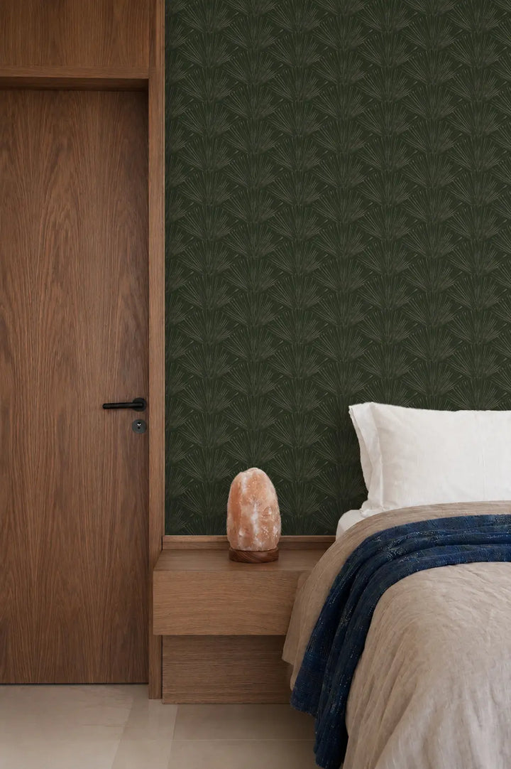 Fan Lines - Cedar Green Wallpaper