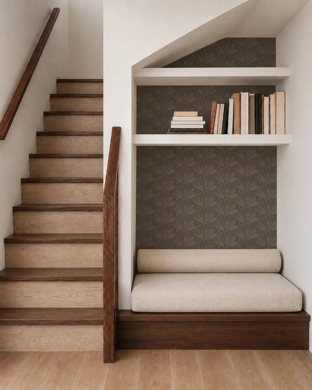 Fan Lines - Hardwood Wallpaper