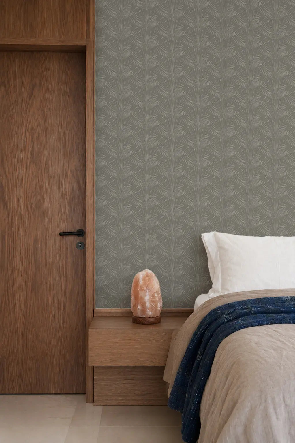 Fan Lines - Stone Gray Wallpaper