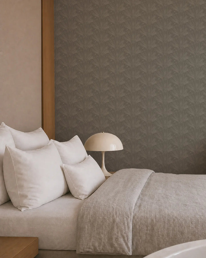 Fan Lines - Stone Gray Wallpaper