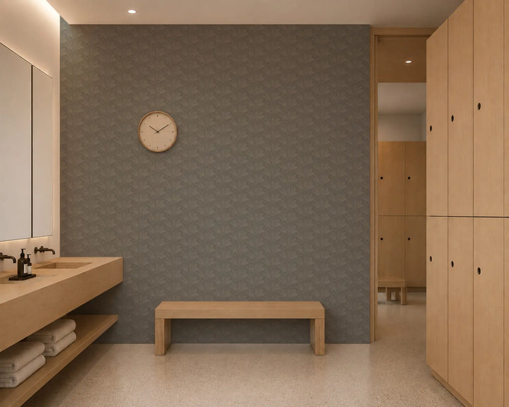 Fan Lines - Stone Gray Wallpaper