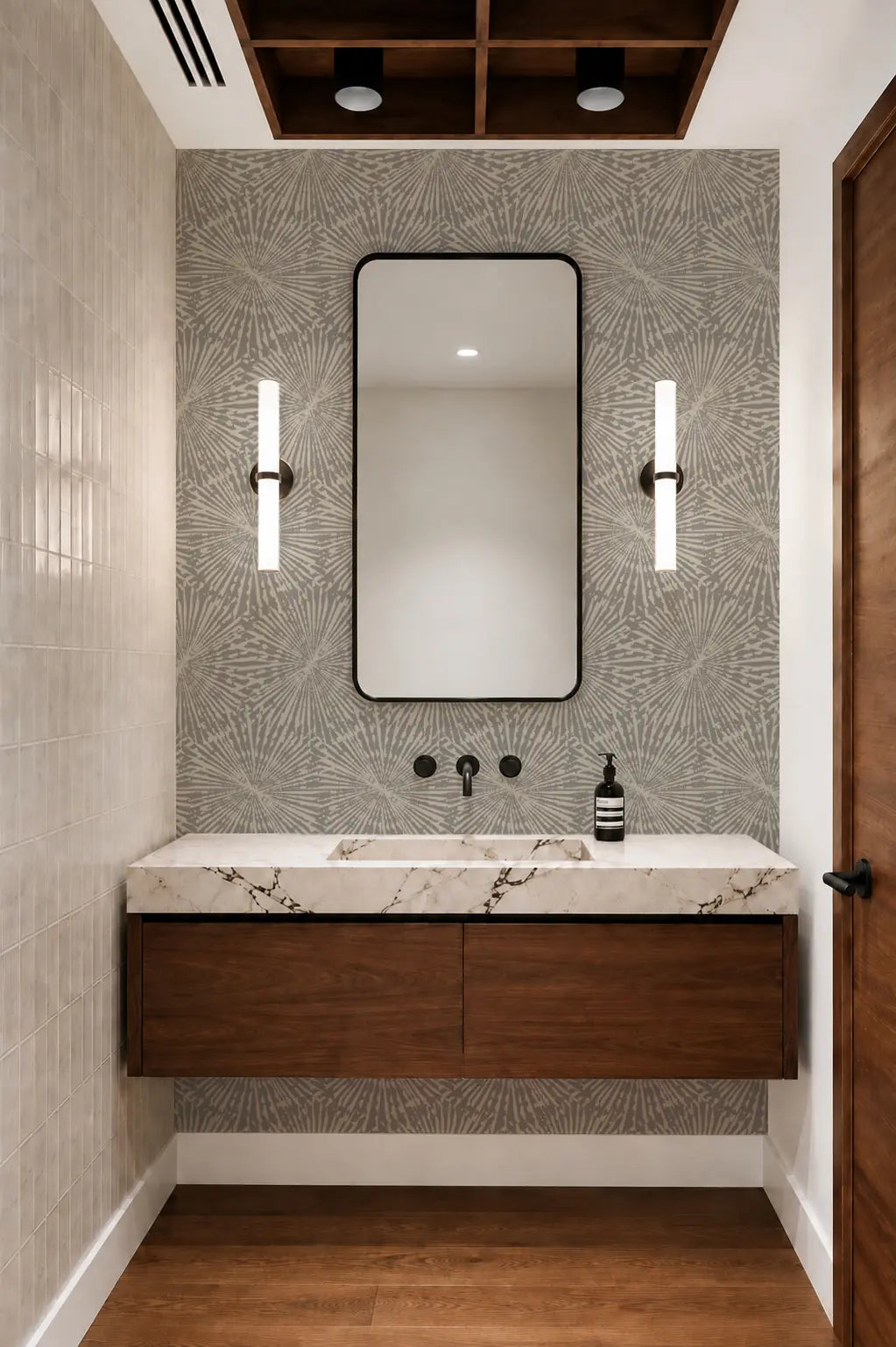 Painted Impact - Gray Linen Wallpaper