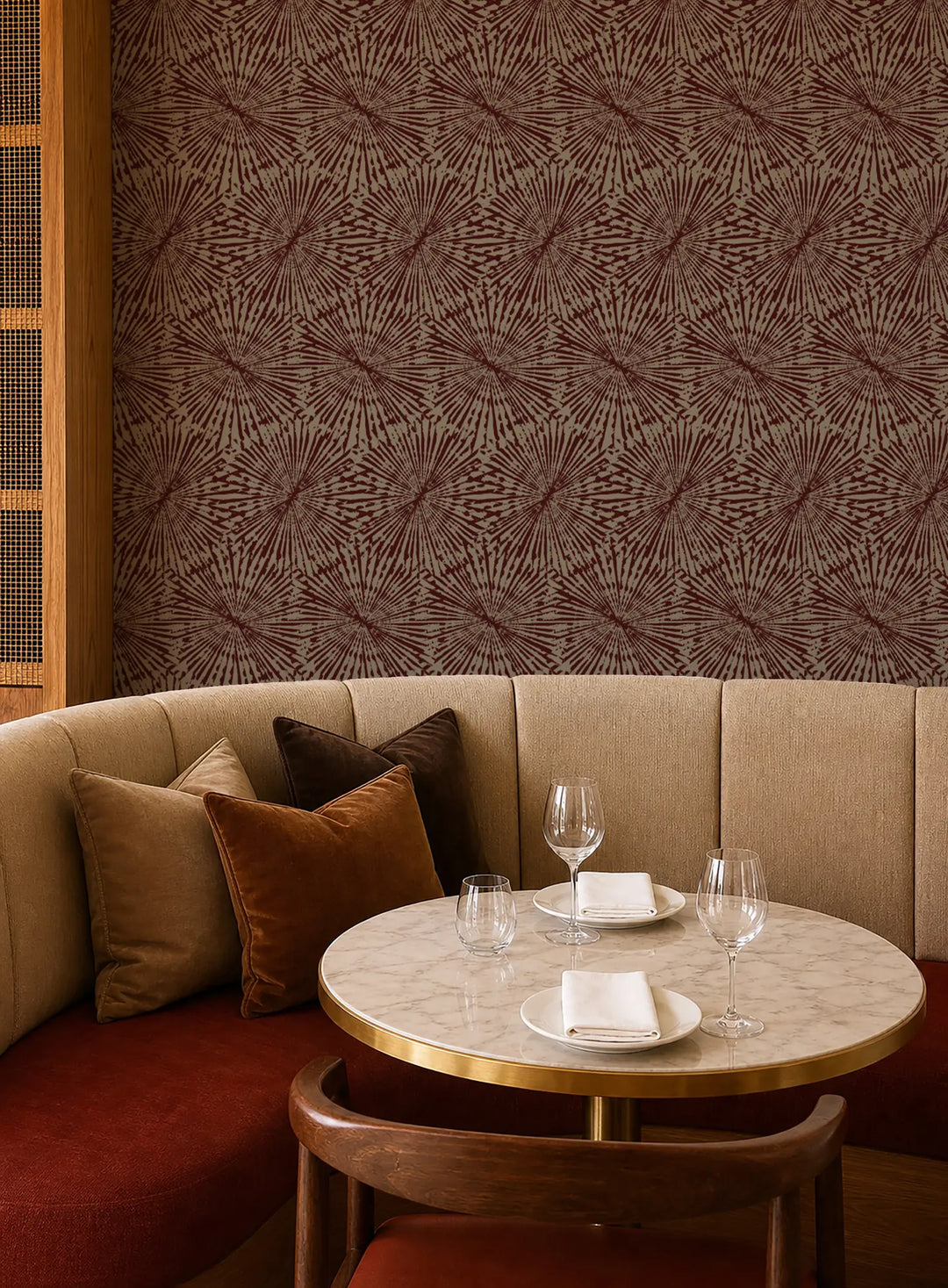 Painted Impact - Maroon Brown Wallpaper