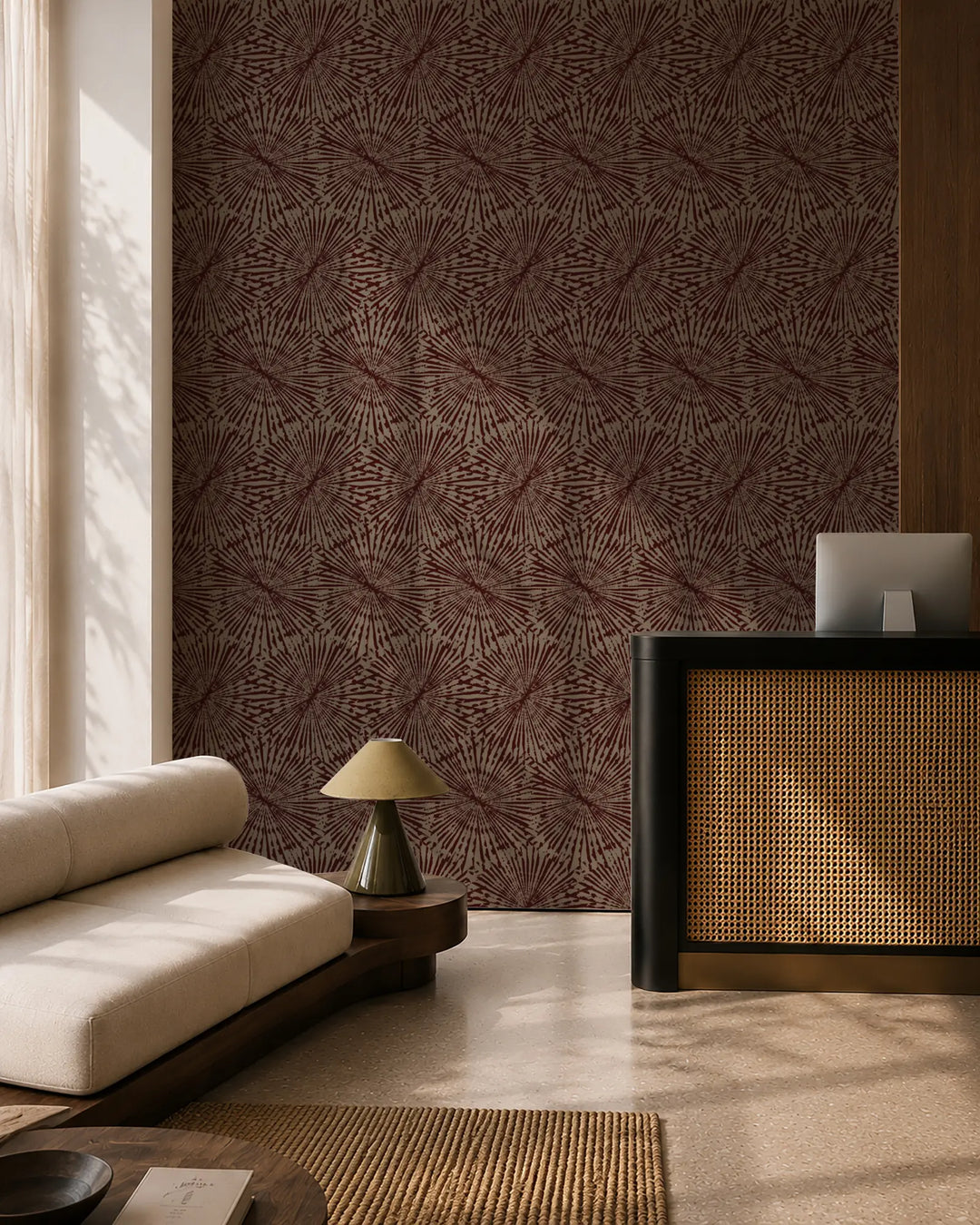 Painted Impact - Maroon Brown Wallpaper