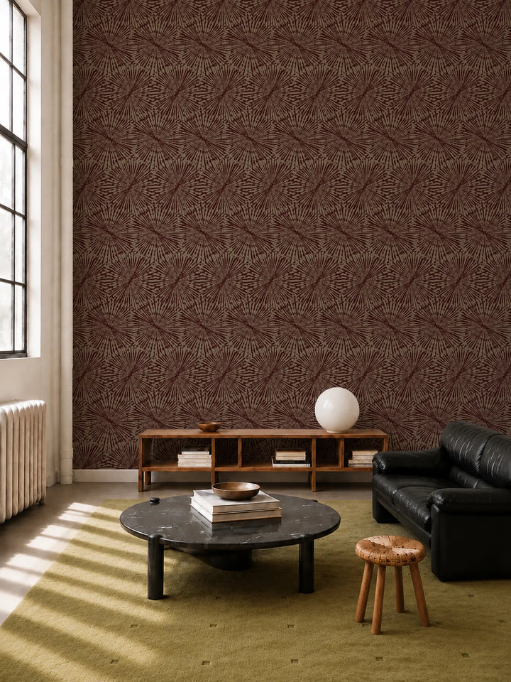 Painted Impact - Maroon Brown Wallpaper