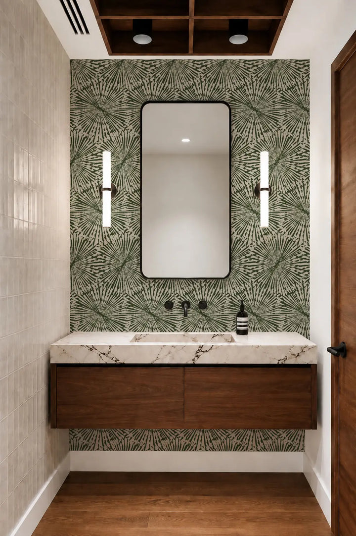 Painted Impact - True Green Wallpaper