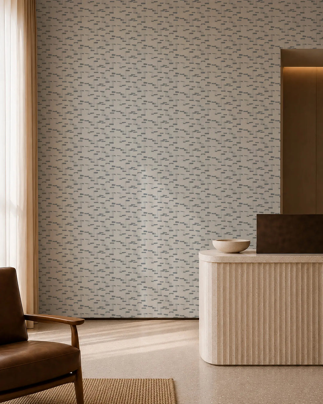 Paper Scraps - Mineral Blue Wallpaper