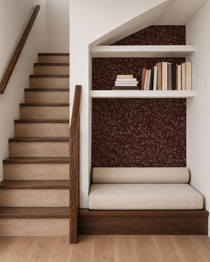 Pigment Bloom - Maroon Brown Wallpaper