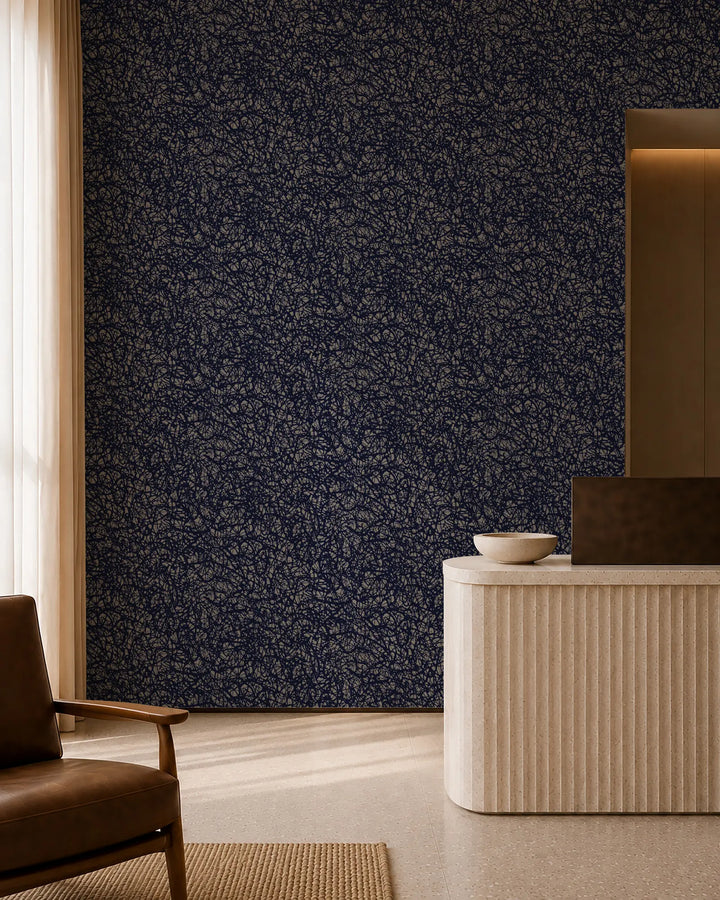 Pigment Bloom - Midnight Blue Wallpaper