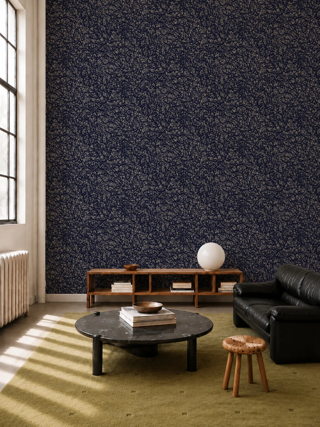 Pigment Bloom - Midnight Blue Wallpaper