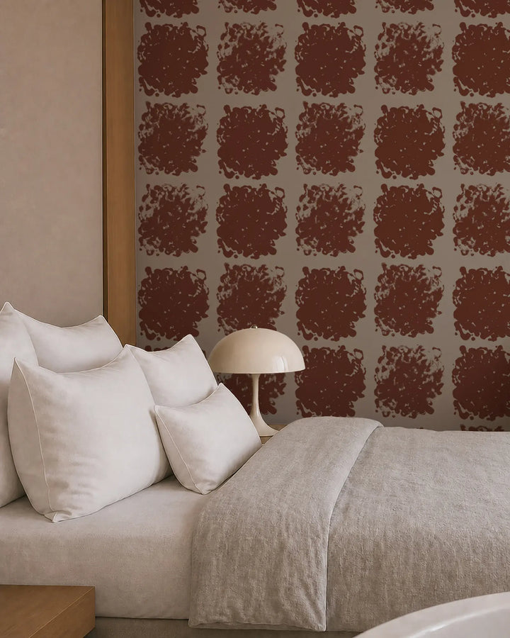 Rorschach Medallions - Burnt Orange Wallpaper