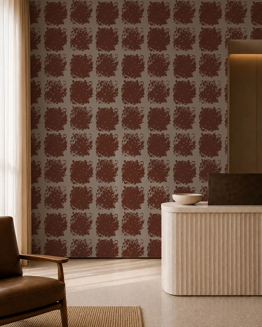 Rorschach Medallions - Burnt Orange Wallpaper