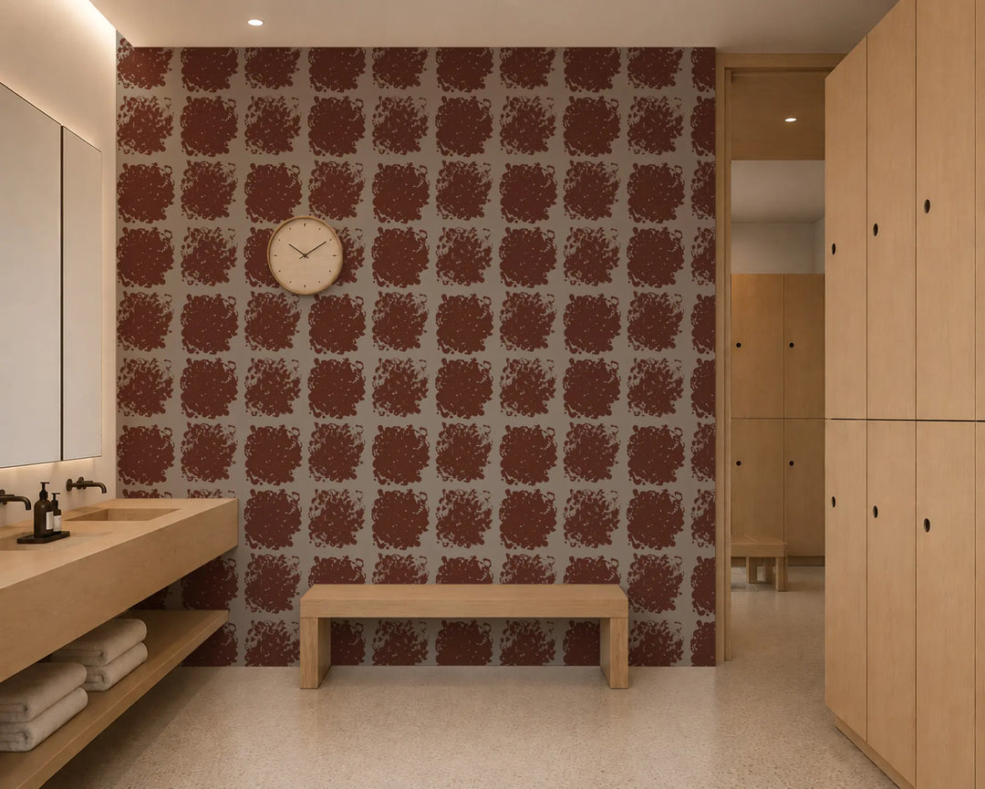 Rorschach Medallions - Burnt Orange Wallpaper