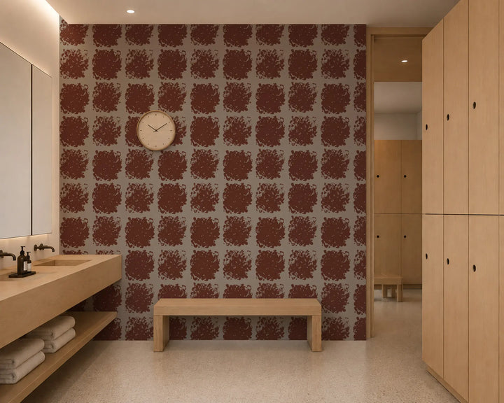 Rorschach Medallions - Burnt Orange Wallpaper