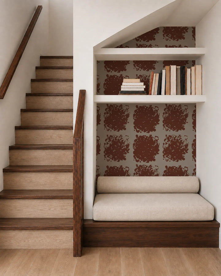 Rorschach Medallions - Burnt Orange Wallpaper