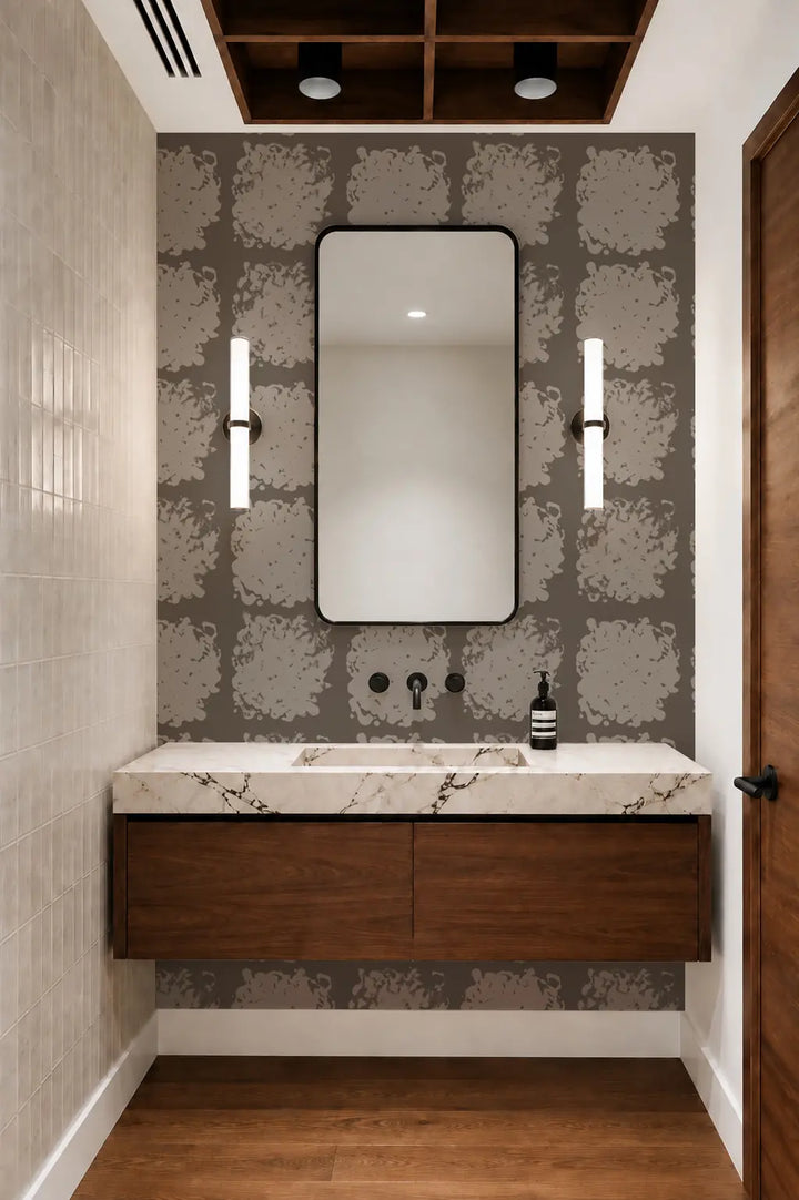 Rorschach Medallions - Hardwood Wallpaper