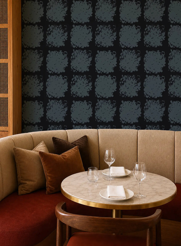 Rorschach Medallions - Midnight Blue Wallpaper