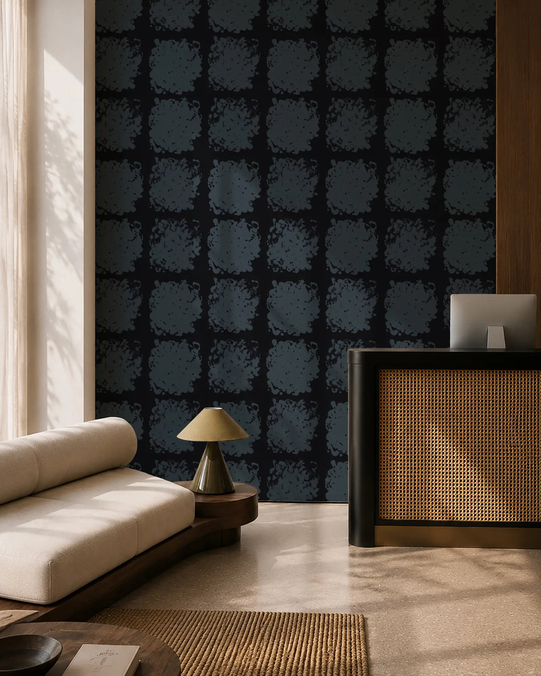 Rorschach Medallions - Midnight Blue Wallpaper