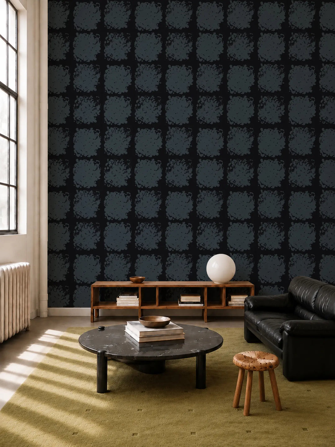 Rorschach Medallions - Midnight Blue Wallpaper