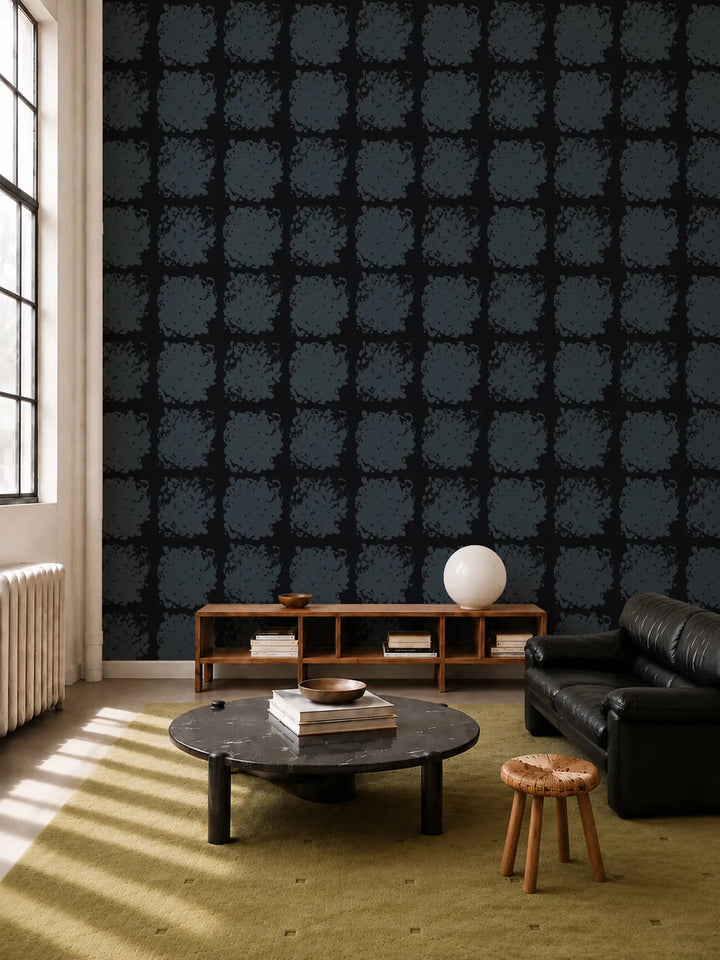 Rorschach Medallions - Midnight Blue Wallpaper