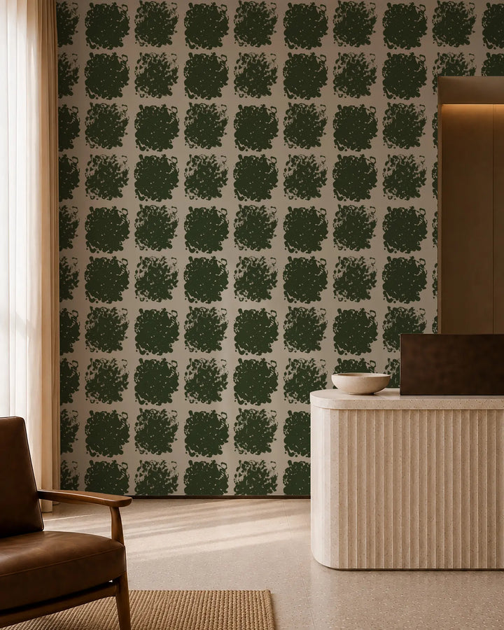 Rorschach Medallions - True Green Wallpaper