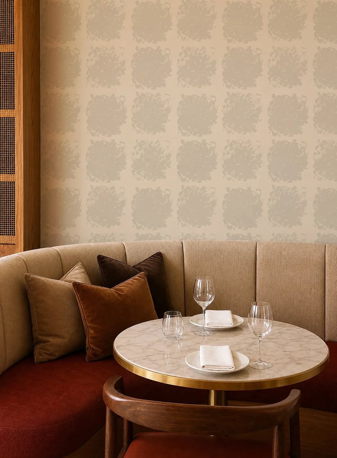 Rorschach Medallions - Washed Linen Wallpaper