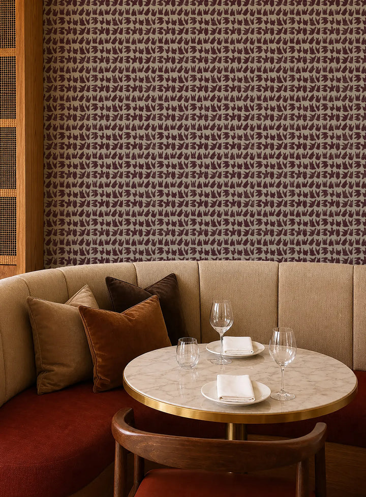 Signets - Maroon Brown Wallpaper