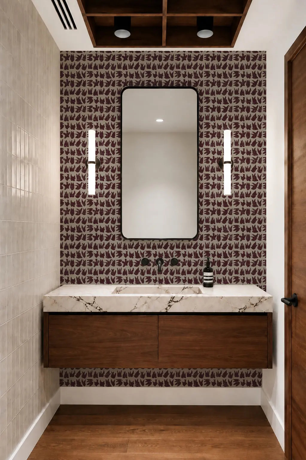 Signets - Maroon Brown Wallpaper