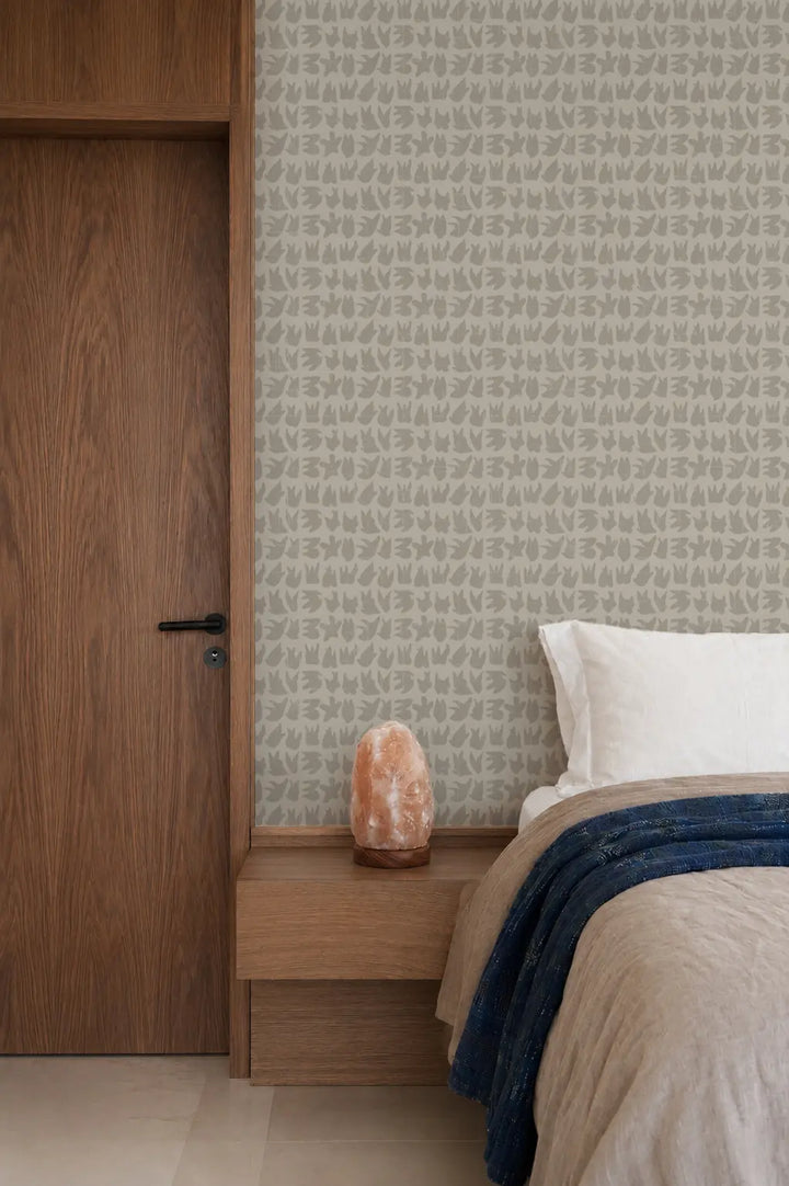 Signets - Washed Linen Wallpaper