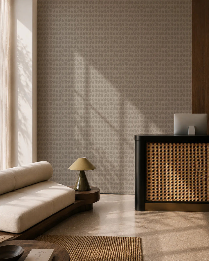 Signets - Washed Linen Wallpaper