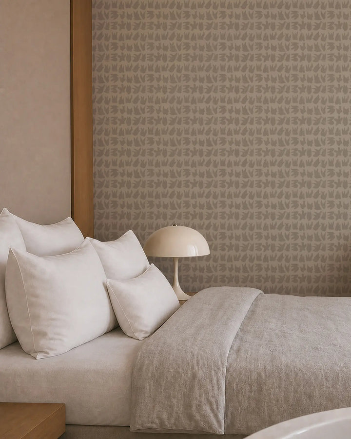 Signets - Washed Linen Wallpaper