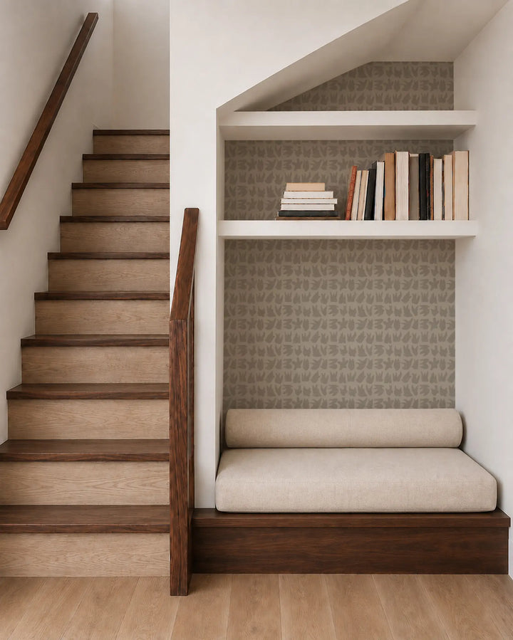 Signets - Washed Linen Wallpaper