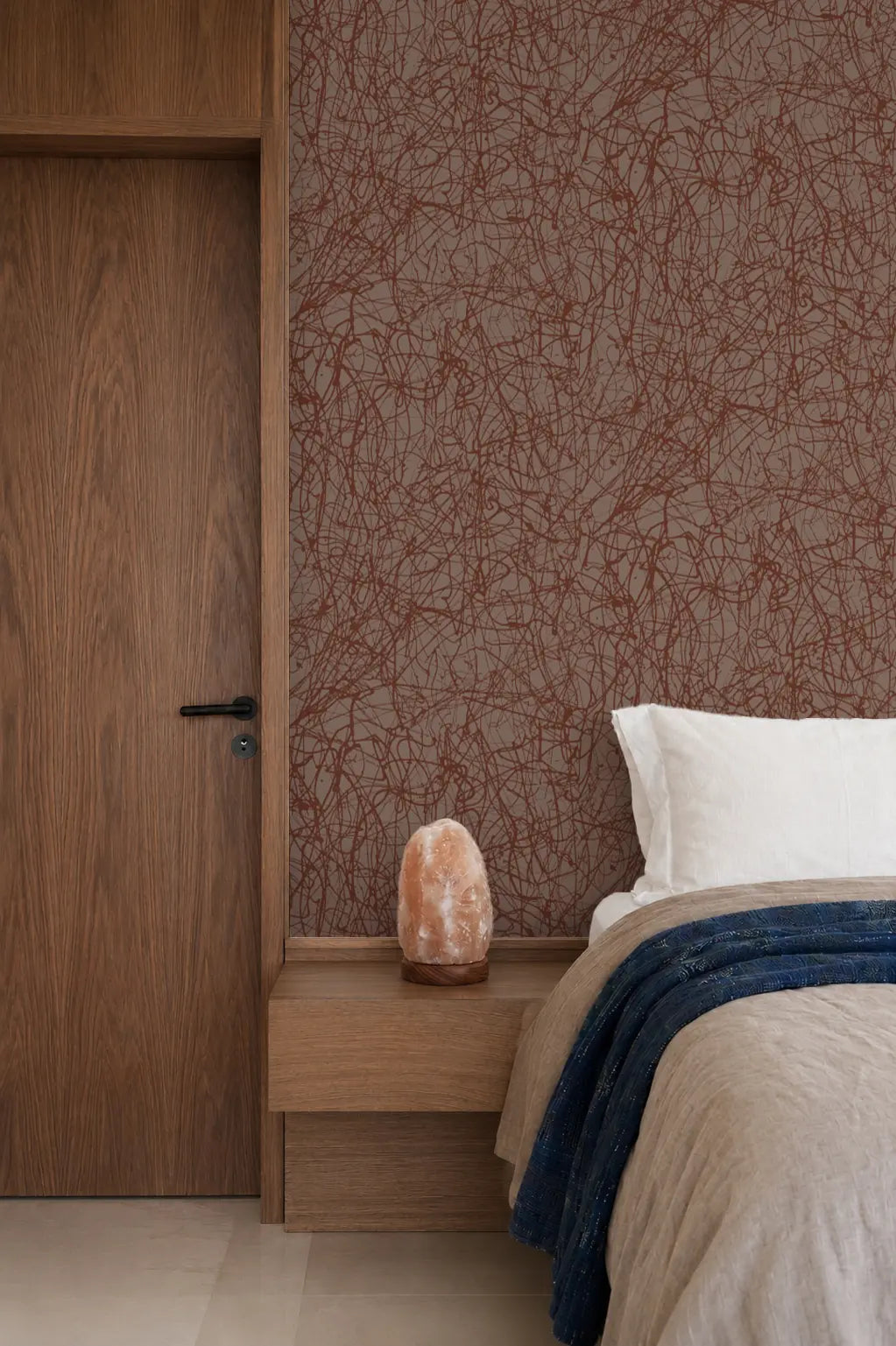 Tangled Paint - Burnt Orange Wallpaper