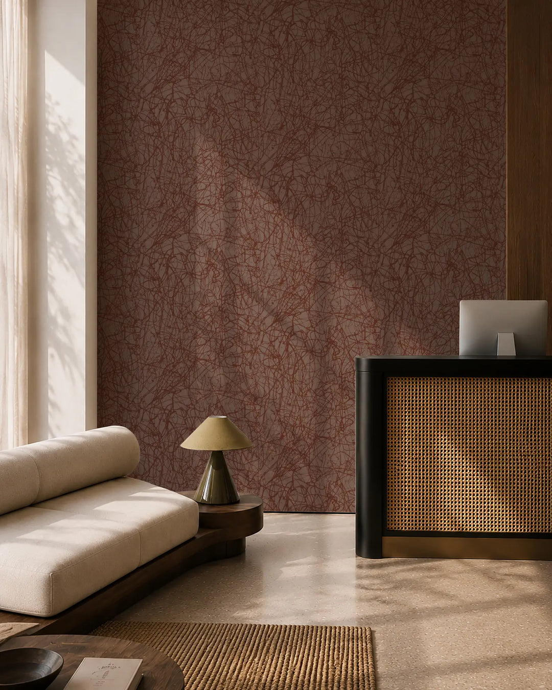 Tangled Paint - Burnt Orange Wallpaper