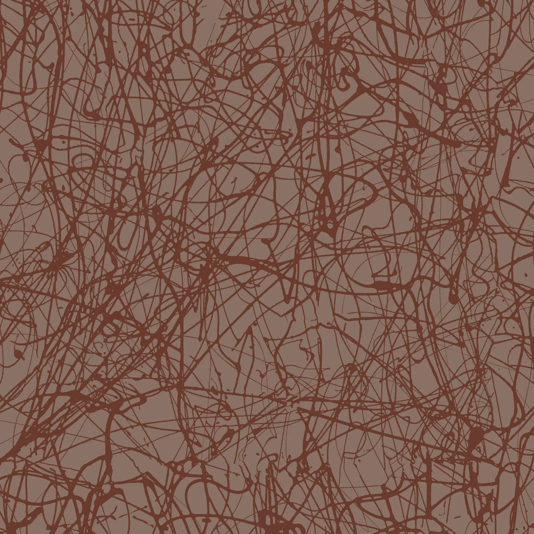 Tangled Paint - Burnt Orange Wallpaper