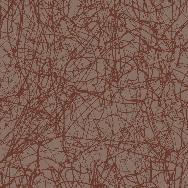 Tangled Paint - Burnt Orange Wallpaper