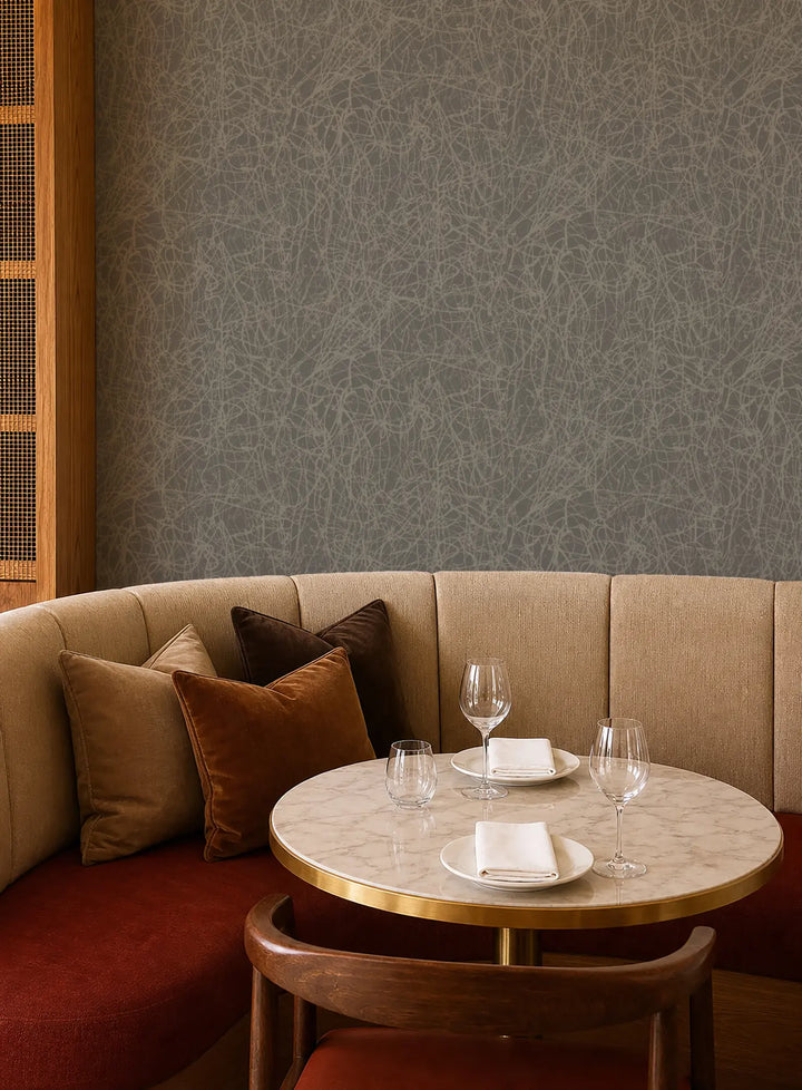 Tangled Paint - Stone Gray Wallpaper