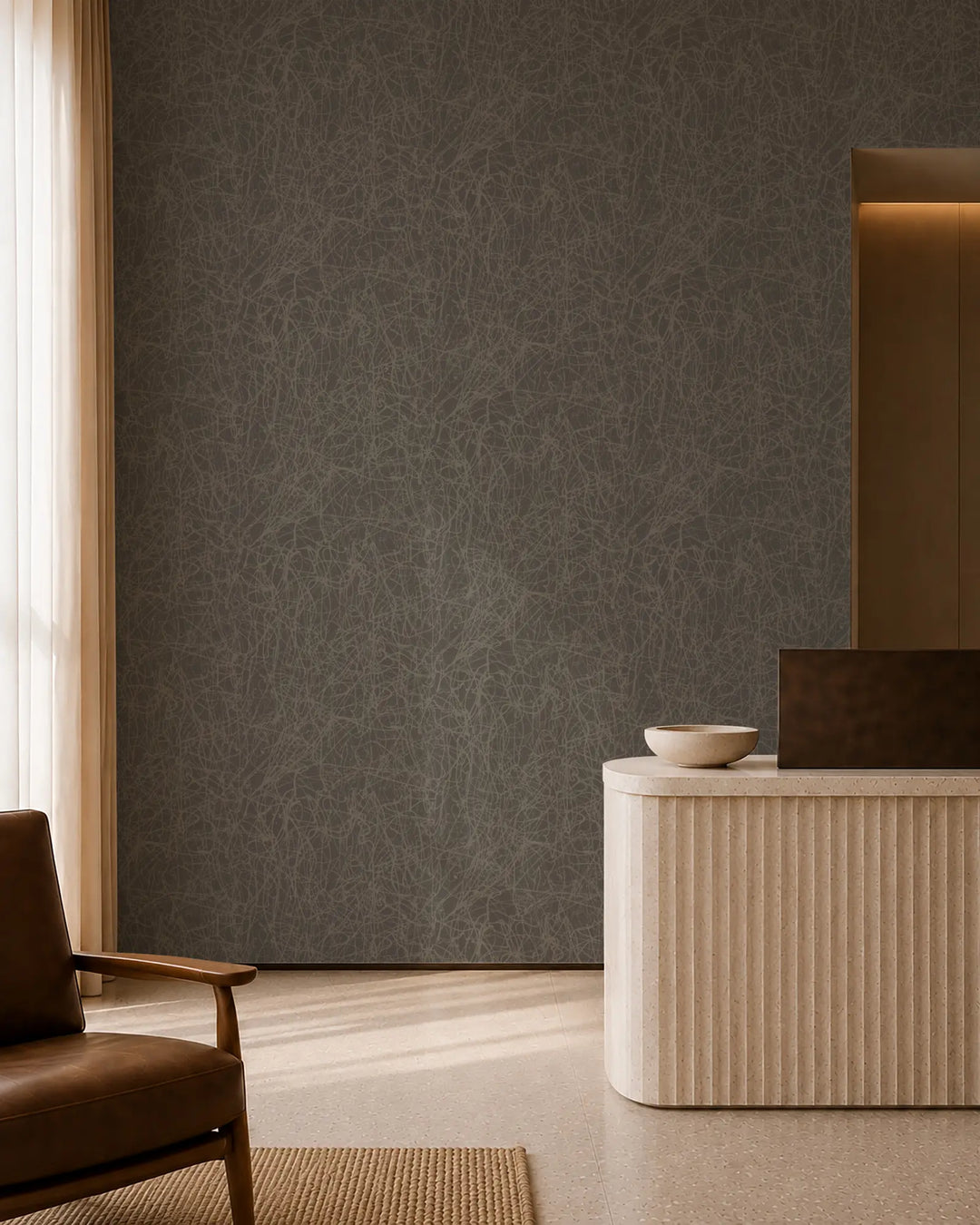 Tangled Paint - Stone Gray Wallpaper