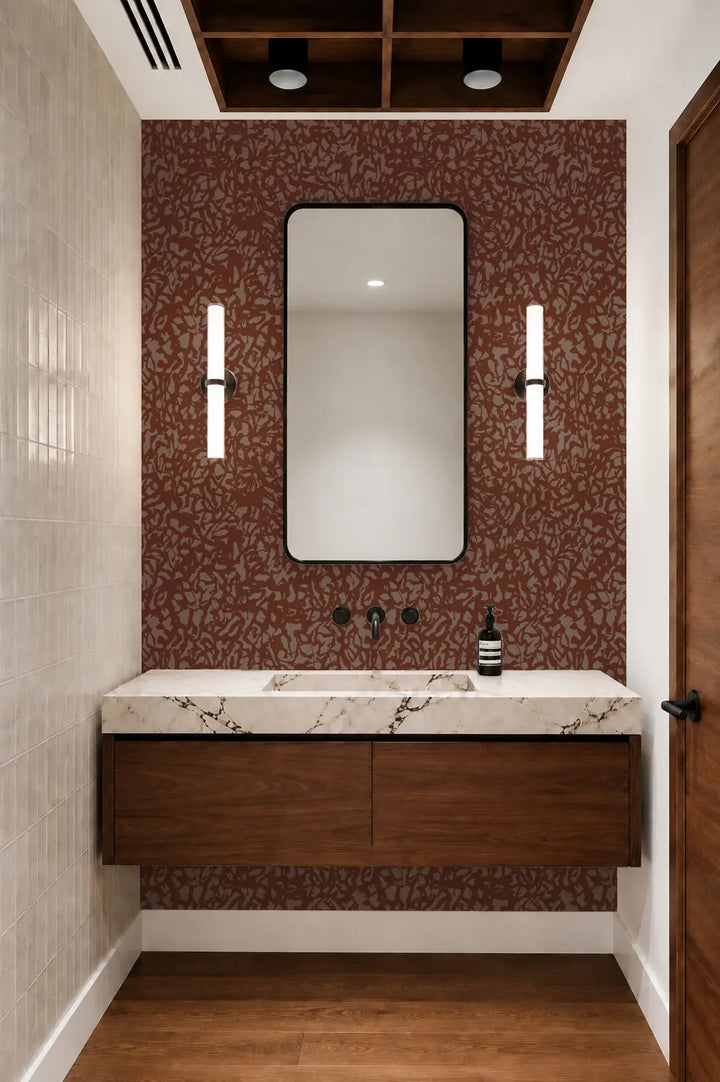 Wandering Brush - Burnt Orange Wallpaper